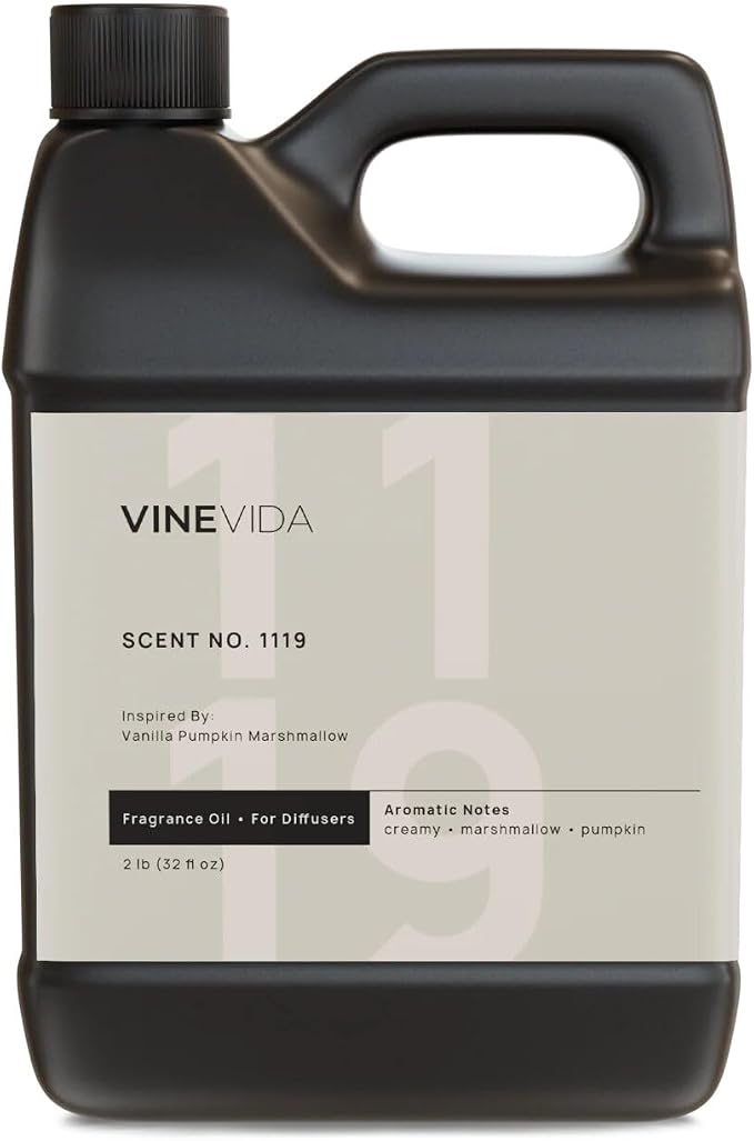 VINEVIDA [32 Fl Oz] Scent NO. 1119 Fragrance Oil for Cold Air Diffusers, Aromatic Notes of Marshmallow Cream Pumpkin, Essential Oils for Diffuser Oil Refill & Air Freshener Room Spray