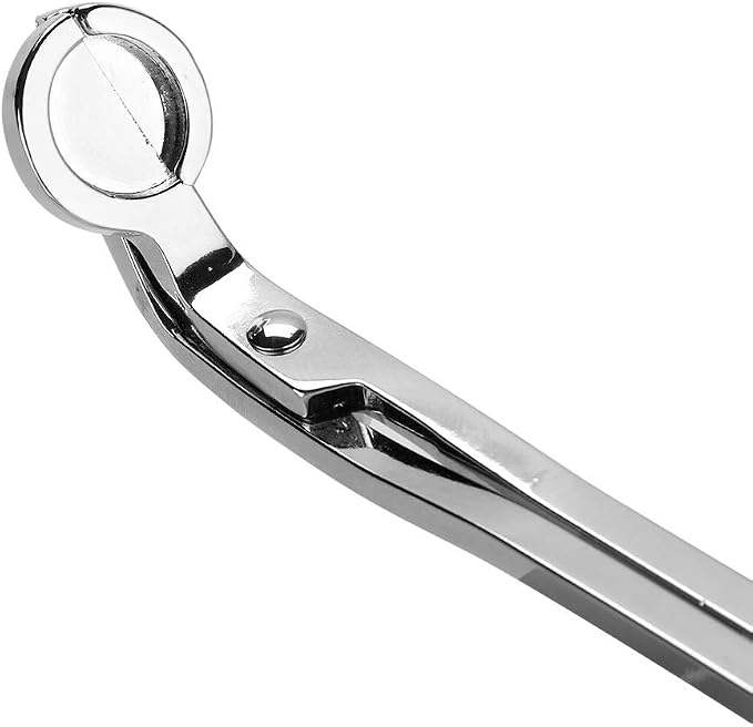 Rengue Candle Wick Trimmer, Stainless Steel Wick Clipper Scissors with Safe Rounded Tips Candle Snuffer Extinguisher for Safe Wick Control Silver