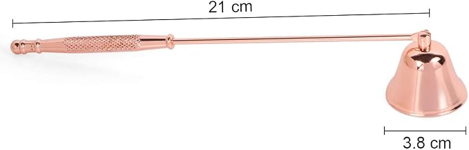 CABAX Candle Snuffer, Polished Candlesnuffers Wick Snuffer Candle Accessory with Long Handle for Putting Out Extinguish Candle Wicks Flame Safely, Rose Gold