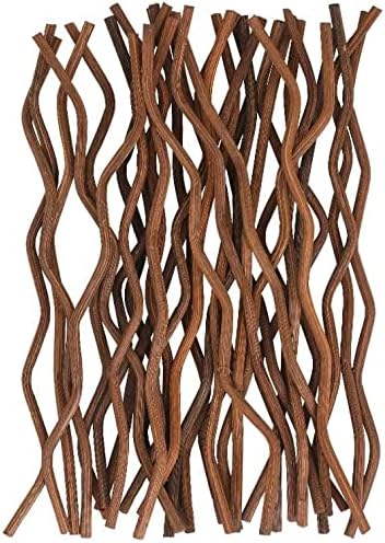 7Inch 100 Pcs Brown Wavy Rattan Reed Diffuser Sticks Fragrance Diffuser Replacement Refill Sticks