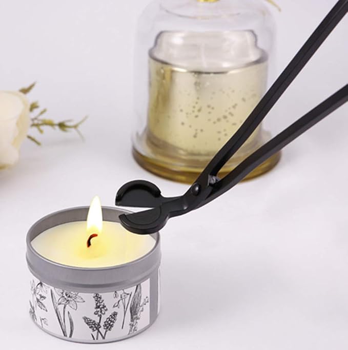 Candle Wick Trimmer Wick Clipper Wick Cutter Scissor Reaches Deep Into Candles Wick Prevent Soot Buildup Candle Accessories (Matte Black)