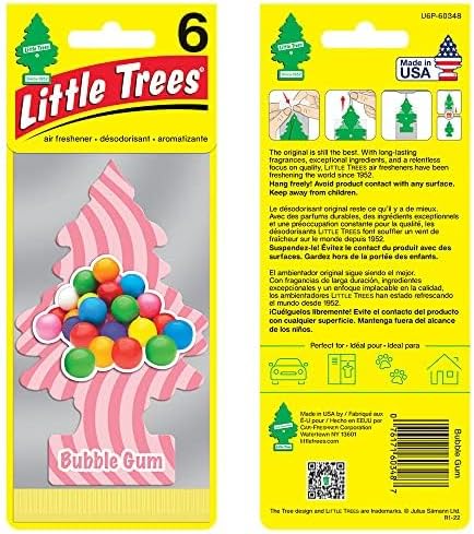 LITTLE TREES Car Air Freshener | Hanging Tree Provides Long Lasting Scent for Auto and Home | 24 Air Fresheners |Bubble Gum