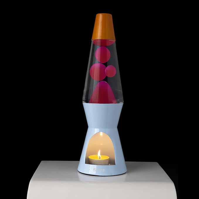 Fisura - Magma lamp with Candle for Adults Without Electricity. Candle lamp, Friendly with the Nature Lamps. Original Gift. 11.4 in x 3.3 in (Candles not Included) (Candle, Pink, Blue & Orange)