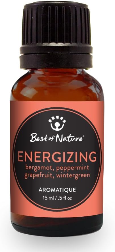 Energizing Essential Oil Blend – Peppermint, Bergamot, Grapefruit & Wintergreen – 100% Pure for Diffuser, Focus, and Daily Boost – Uplifting Aromatherapy