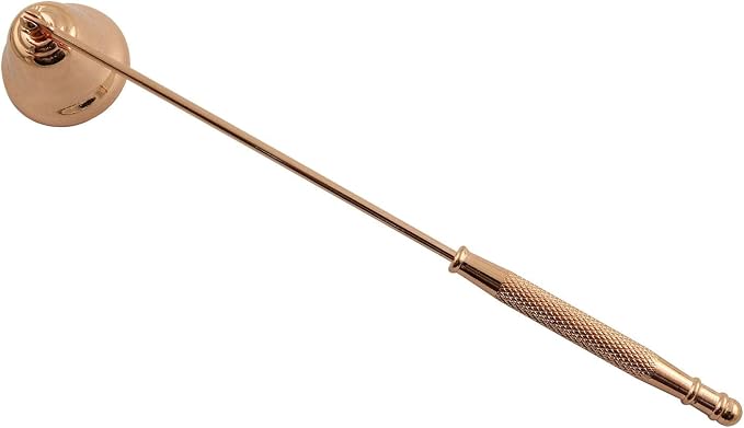 Rose Gold Candle Snuffer Stainless Steel Horn Shaped Wick Snuffer 20cm Handle for Putting Out Candle Wicks Flame Safely