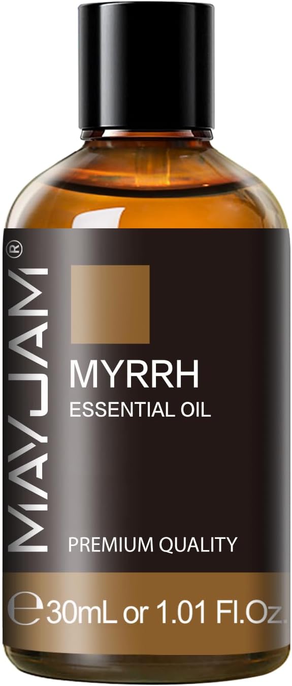 Myrrh Essential Oil, MAYJAM 30ML Pure Myrrh Oil for Diffuser, Yoga, Bedroom, Bathroom, Household & Car Use(1.01oz)