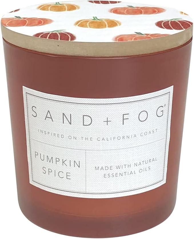 Sand + Fog Scented Candles - Pumpkin Spice - Additional Scents and Sizes - 3 Wicks 100% Cotton Lead-Free - Luxury Air Freshening Jar Candles - Perfect Home Decor - 21 oz