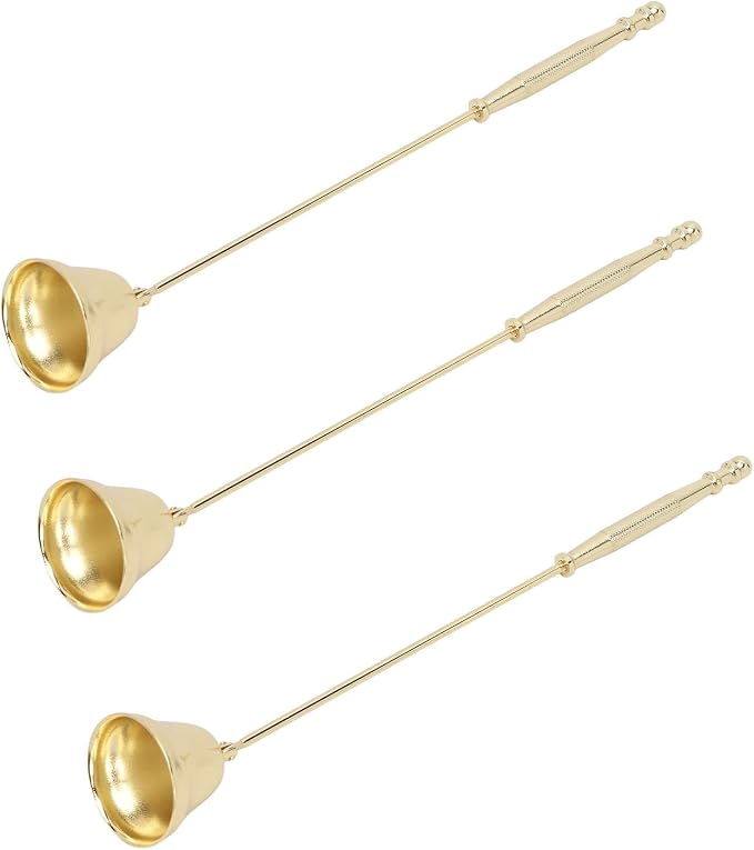 3pcs Candle Snuffer, Bell Shaped Iron Plating Long Handle with Non-Slip Grip Candle Extinguisher, Candle Snuffer for Safely Extinguishing Wick