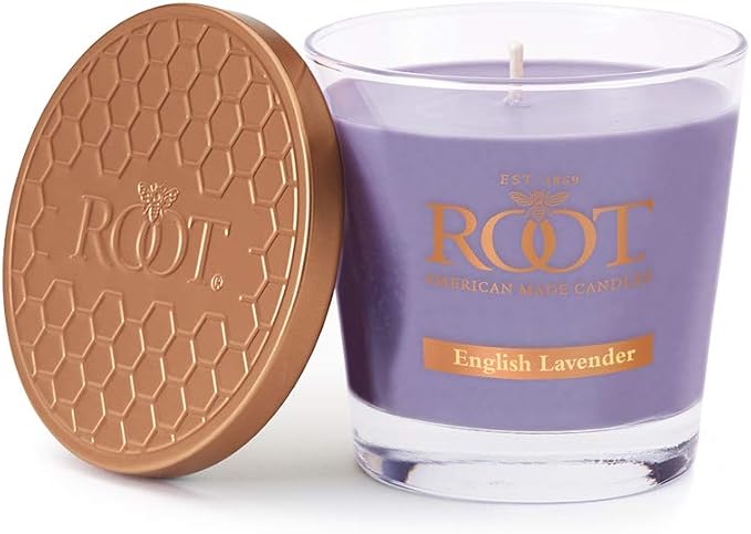 Root Candles Scented Candles Honeycomb Veriglass Premium Handcrafted Beeswax Blend Candle, Small, English Lavender