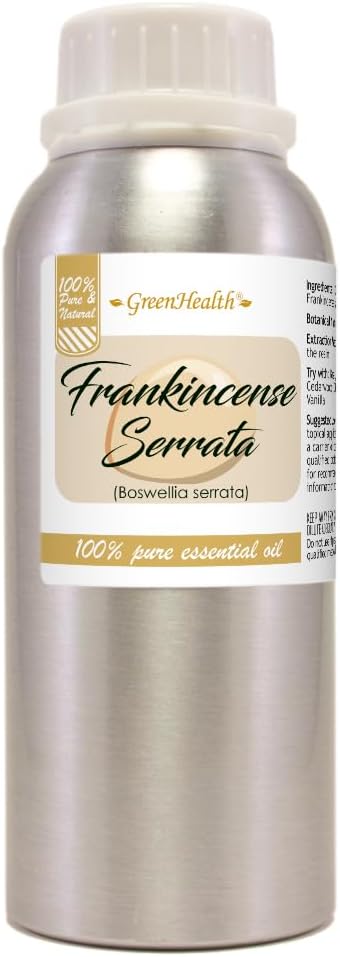 Frankincense Serrata Essential Oil – 8 fl oz (237 ml) Aluminum Bottle w/Plug Cap – 100% Pure Essential Oil – GreenHealth