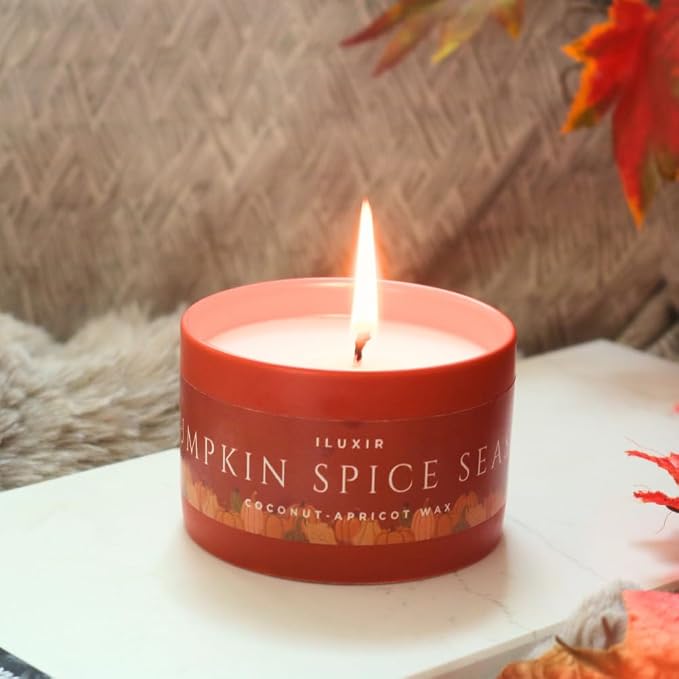 Pumpkin Spice Season Luxury Candle – Cinnamon Spiced Vanilla with Clove, Nutmeg & Buttercream – Handcrafted Vegan Coconut Wax, Phthalate-Free, Cruelty-Free – Cozy Fall Decor Tin Candle (5 oz.)