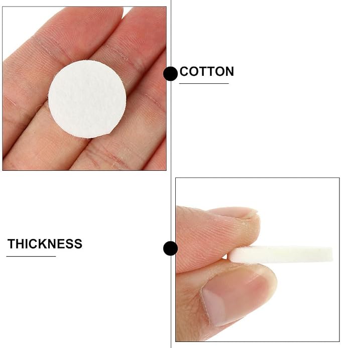 EXCEART 120Pcs Replaceable Aromatherapy Pads 0.88In Diffuser Cotton Pads for Essential Oil Necklace and Home Fragrance Accessories
