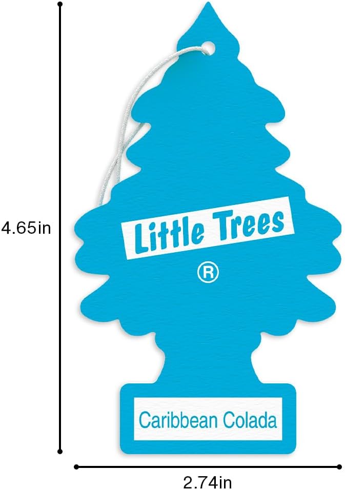 LITTLE TREES Car Air Freshener | Hanging Tree Provides Long Lasting Scent for Auto and Home | 24 Air Fresheners |Caribbean Colada