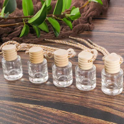 ConStore 10pcs Car Hanging Glass Pendant Perfume Aromatherapy Bottle Refillable Hanging Diffuser Air Fresher Ornament Vials
