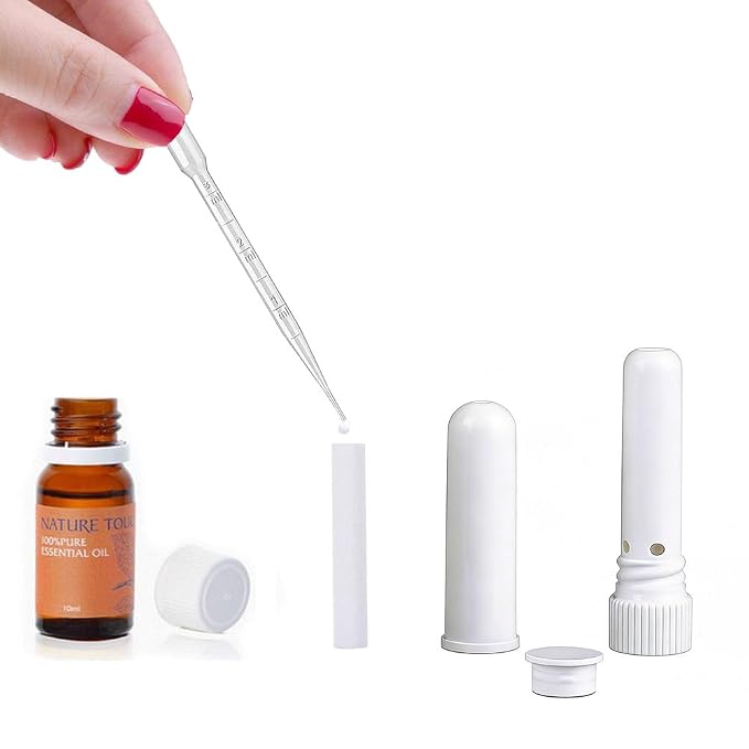 24 PCS Essential Oil Aromatherapy Blank plastic tubes (Includes 24 Blank plastic tubes+36 unscented wicks+2 Plastic Droppers+1 Plastic Tweezers)