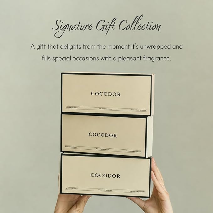 COCODOR Signature Collection Reed Diffuser Set of 3/Cedar Wood,Woody Hotel,Pure Cotton/1.6oz Each Pack/Home Fragrance Diffuser, Oil Scent Diffuser for Bathroom Shelf Decor Set
