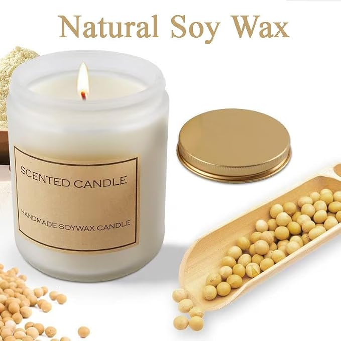 Lavender Lemon Scented Candle, Lavender Candle, Candles for Home Scented, Candles for Women, Natural Soy Wax, 7 OZ 40 Hours Burning