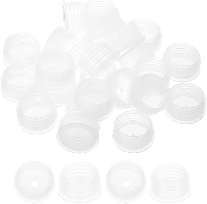 PATIKIL Bottle Adapter 0.98"/25mm Press in Plugs Clear 25Pcs, 0.12" Hole | for Oral Dispenser Liquid Oil Plastic Glass Bottles Stopper