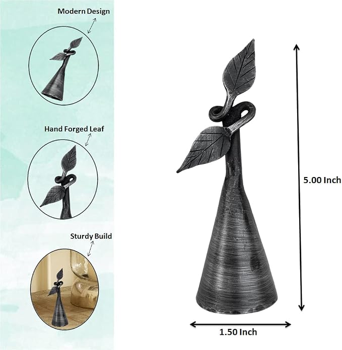 Living Ideas Hand Forged Wrought Iron Candle Snuffer - Blacksmith Made, Vintage Style, Classic Look, Antique Finish, For Office And Home