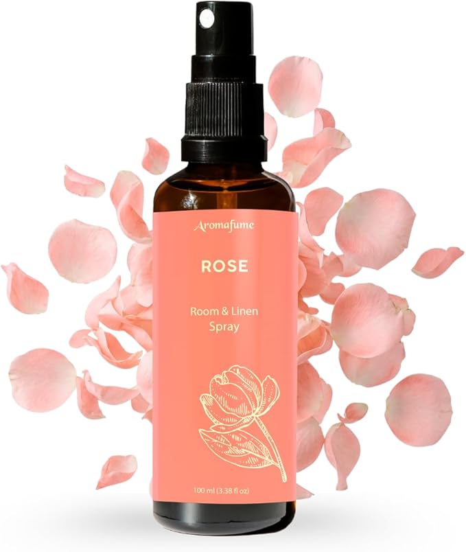 Rose Room, Linen & Pillow Spray by Aromafume | 100ml/3.38 fl oz | with Pure Rose Essential Oil | Aromatherapy Spray | Mist for Bedding, Fabrics