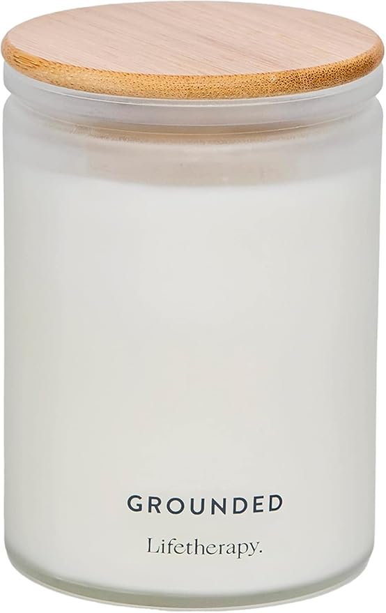 Lifetherapy Grounded Scented Soy Candle, 75-Hour Burn, 10 Oz | Natural soy wax scented candles for home with clean burn, jar candle design, and long lasting fragrance