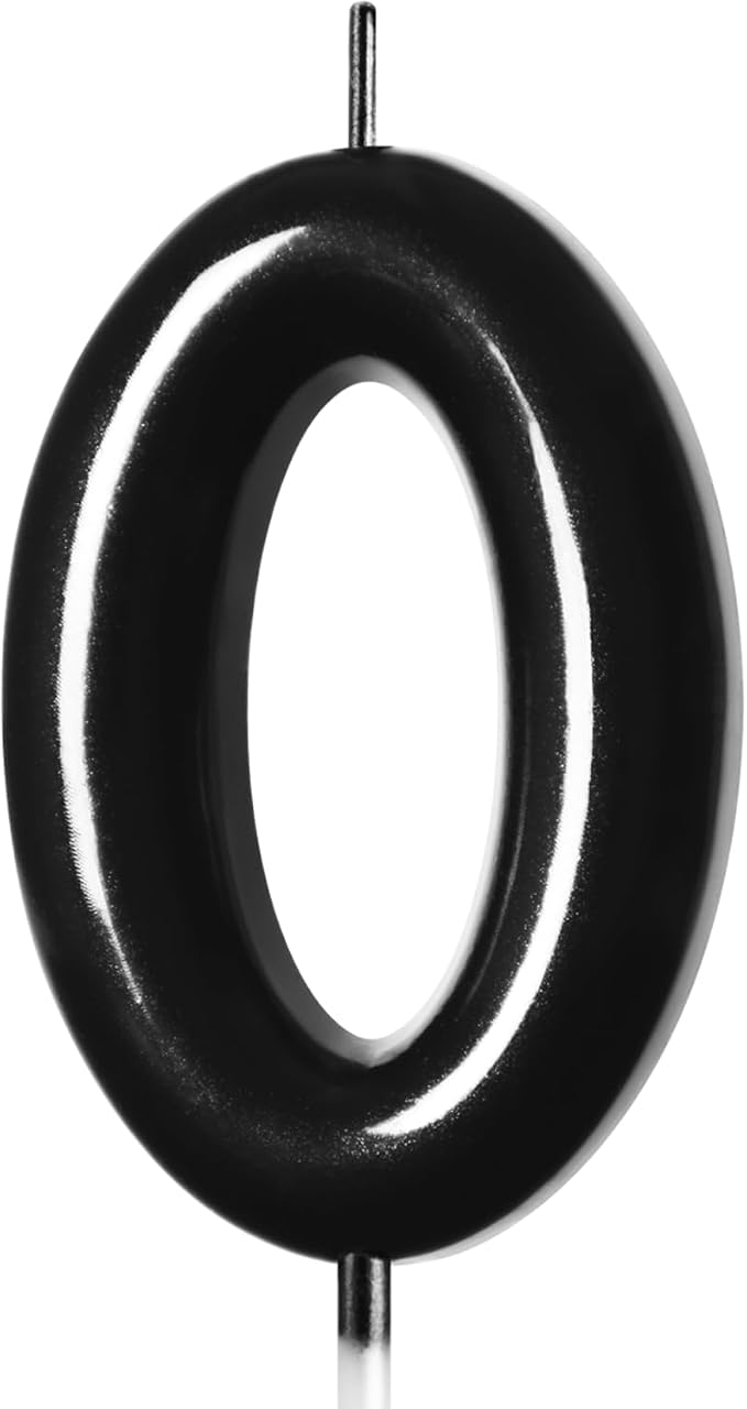 2.76“ Large Black 1 Birthday Candle, 1 Candle for First Birthday Boy, Number 1 Candle for Boys Black Theme Birthday Party Decorations, Black Birthday Candles for Two Cool Birthday Decorations