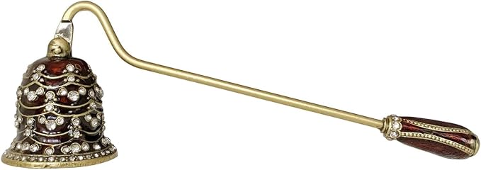 MUXSAM Vintage Candle Snuffer, Handheld Candle Extinguisher with Long Handle Wick Flame Snuffer Metal Candle Accessory for Home Decoration, Diamond Setting