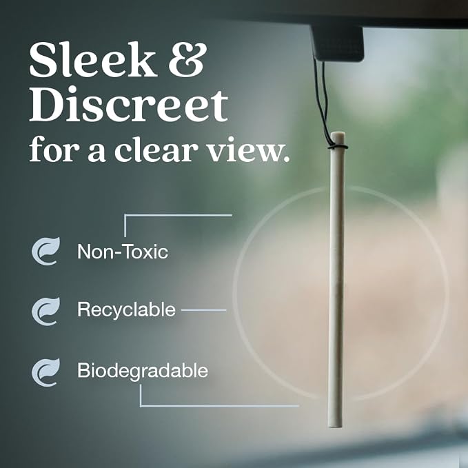 Enviroscent Non-Toxic* Car Air Freshener Auto Stix® - Scents Made Safer - Enjoy Fragrance Lasts Up to 480 Days - Includes Auto Stix® Diffusers & Elastic Loops - Black Vanilla & Mandarin (Pack of 8)