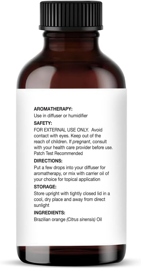 Majestic Pure Essential Oil with Glass Dropper - 100% Pure and Natural - Essential Oils for Diffuser, Aromatherapy, Soap and Candle Making, Brazillian Orange Essential Oil, Orange Oil, 1 Fl Oz