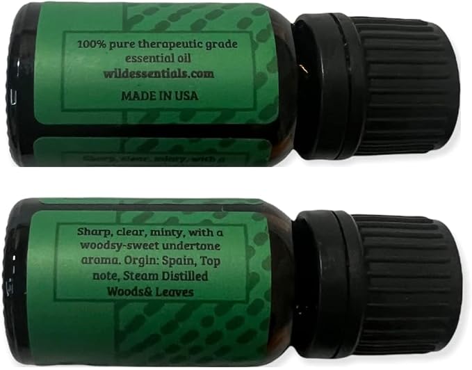 Wild Essentials Eucalyptus 100% Pure Essential Oil 2 Pack - 10ml Bottles, undiluted, Therapeutic Grade, Made and Bottled in The USA, Congestion, Stress, Aches and Pains