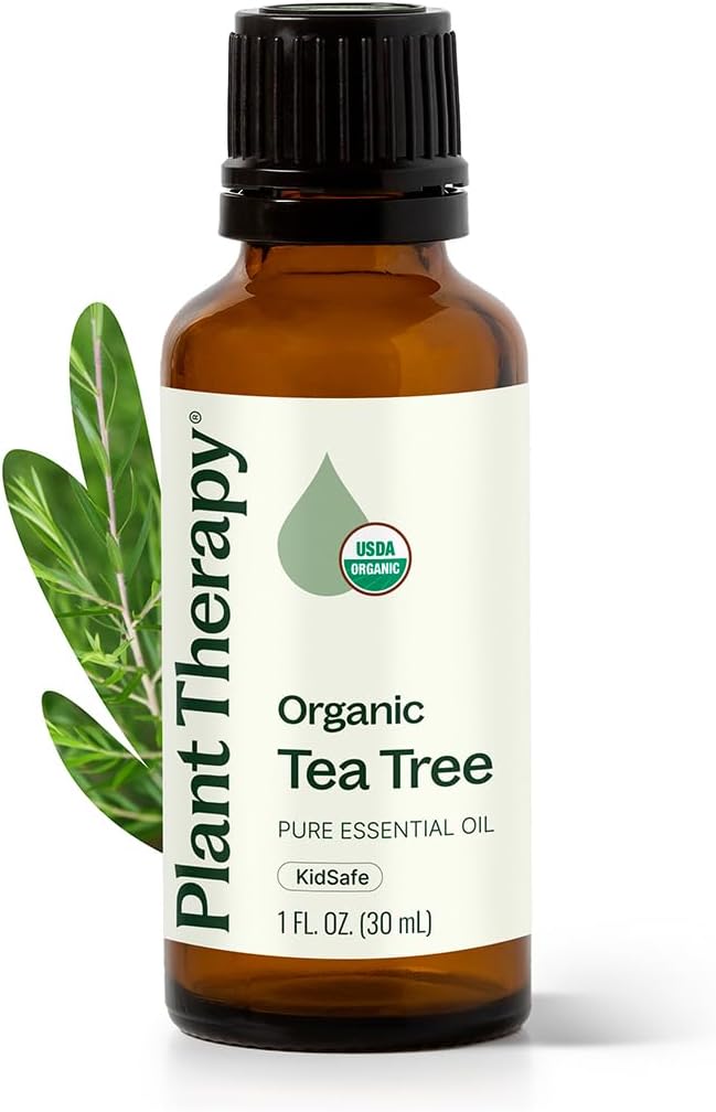 Plant Therapy Organic Tea Tree Oil (Melaleuca) 100% Pure, USDA Certified Organic, Undiluted, Natural Aromatherapy, Therapeutic Grade 30 mL (1 oz)