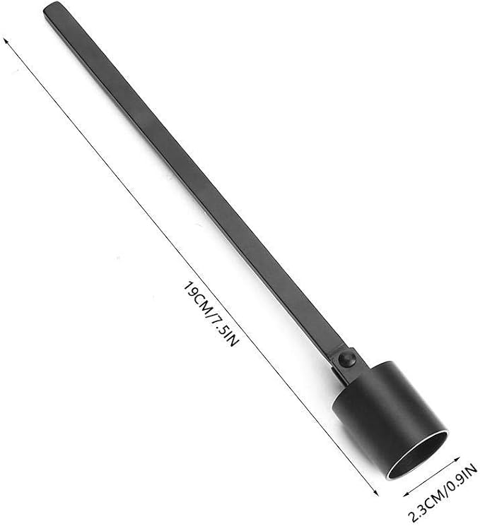 MUXSAM 1Pc 7.5x0.9in Candle Extinguisher Snuffer Candlesnuffers with Long Handle & Straight Tube for Tea Light Candles Wedding Altar Fireplace Church Wedding Candle Fire Extinguishing(Black.)
