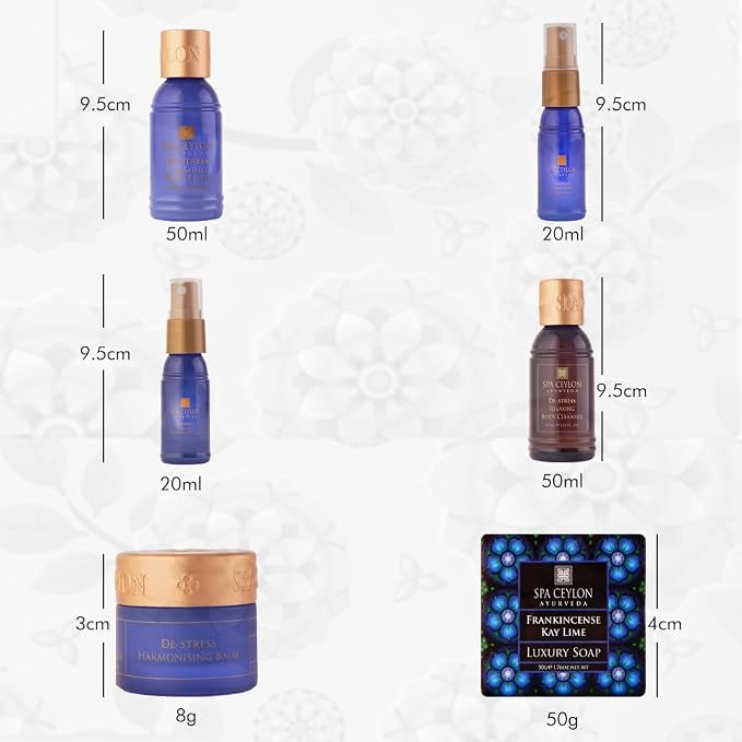 SPA CEYLON De-stress Home Spa Set, Ayurvedic Spa Gift Kit, Natural Pampering Set