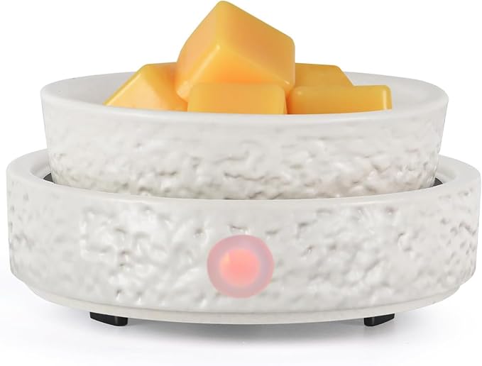 nawaza Ceramic Wax Melt Warmer Fragrance, 3 in1 Electric Candle Wax Warmer, Scented Wax Melt Wax Cubes Melter Fragrance Warmer for Home,Office, Birthday Gifts for Women Mom(White-01)