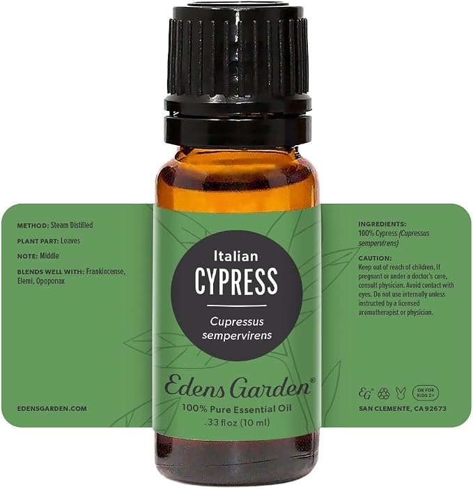Edens Garden Cypress- Italian Essential Oil- 100% Pure Premium Grade, Undiluted, Natural, Therapeutic, Aromatherapy, The Best for Diffuser, Skin, Candle, Humidifiers 10 ml (.33 fl oz)
