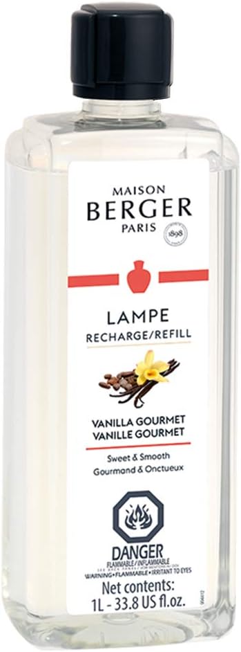 MAISON BERGER Lampe Berger Refill, 1 L, Vanilla Gourmet | Catalytic Lamp Fragrance Refill, Helps Neutralize Odors, ~160 h Fragrance Diffusion, Made in France