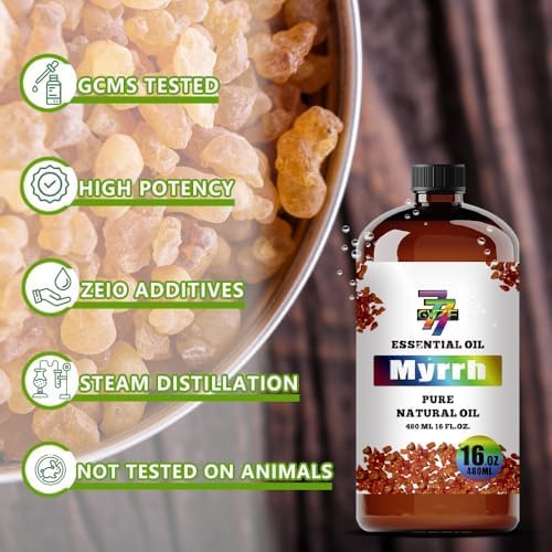 Myrrh Essential Oil, Myrrh Oils, for Diffuser, Meditation, Humidifier, DIY Candles, Soap, Yoga, Massage, Gift, Essential Oil, GV77ZF Myrrh Fragrance Oil - 16 fl oz (480 ml)