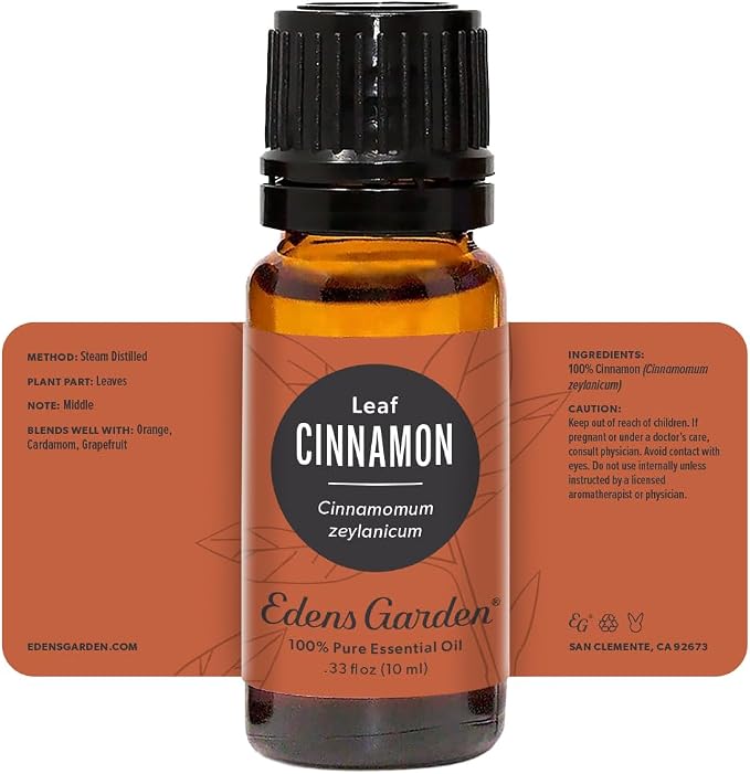 Edens Garden Cinnamon- Leaf Essential Oil- 100% Pure Premium Grade, Undiluted, Natural, Therapeutic, Aromatherapy, The Best for Diffuser, Candle, Laundry, Humidifiers 10 ml (.33 fl oz)