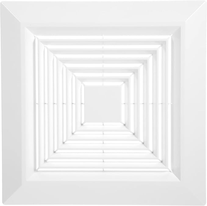 Bathroom Exhaust Fan Cover Square Ceiling or Wall Mounted | With Springs, Replacement Parts, Air Diffuser Diverter, Ventilation Fan Compatible