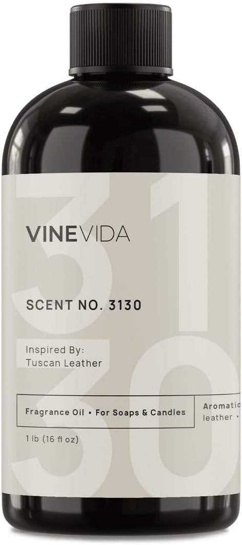 VINEVIDA Scent NO. 3130 Fragrance Oil - 16oz (1lb) - Inspired by: Tuscan Leather Fragrance Oil for Candle Making - Made in USA Candle Scents Scents for Soap Making