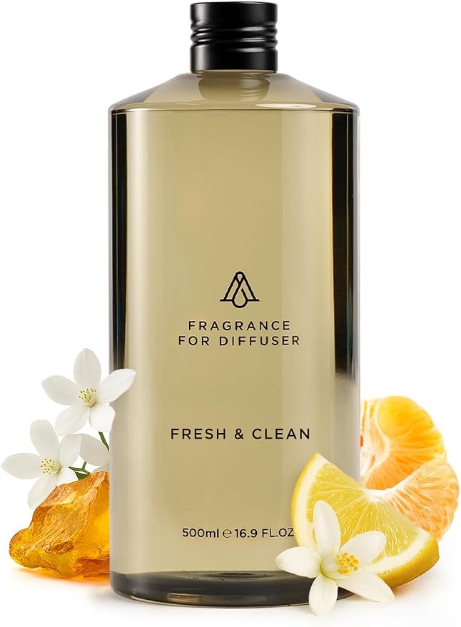AromaPlan Scents, Clean Smelling Essential Oils, Fresh & Clean 16 Fl Oz (473ml)-Fresh Scent Essential Oil for Diffuser, USA Fragrance, Bigger Bottle, Bolder Aroma & Longer Lasting