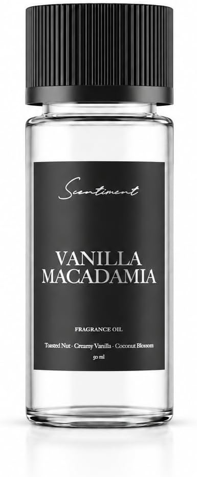 Scentiment Vanilla Macadamia Diffuser Oil - Premium Hotel Scent with Notes of Toasted Nut, Creamy Vanilla & Coconut Blossom Home Scent, Hotel Fragrance Oil Diffuser Refill - 1.69 fl oz (50 mL)