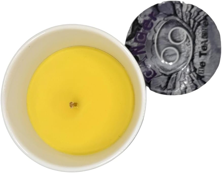 Cancer Zodiac Candle – Jasmine Scented Soy Candle for Self Care & Relaxation – Zodiac Birthday Gift – 80 Hour Burn – Reusable Ceramic Jar