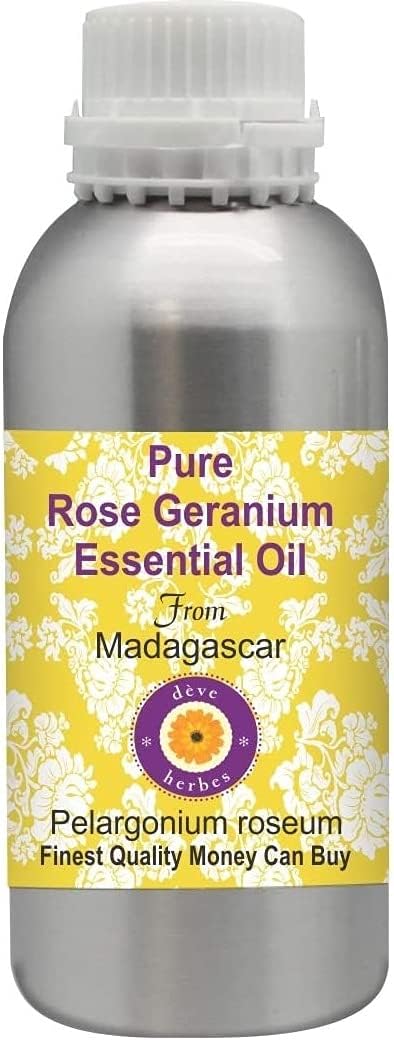 dève herbes Pure Rose Geranium Essential Oil (Pelargonium roseum) Steam Distilled 1250ml (42 oz)