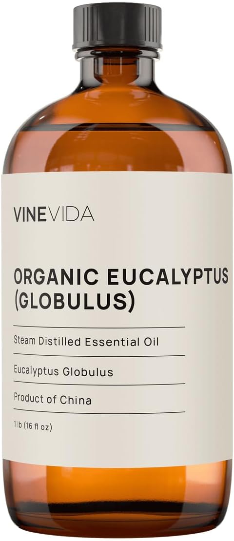 VINEVIDA Organic Eucalyptus Essential Oil 16 oz - Undiluted, Pure, Vegan, and Sustainable