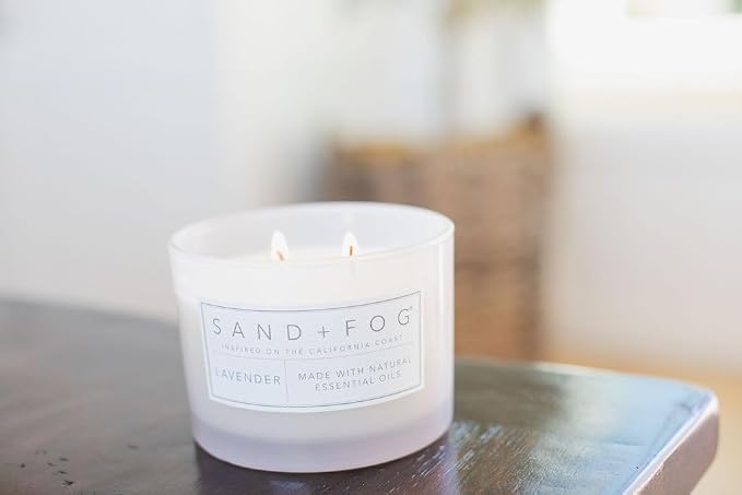 Sand + Fog Scented Candle - Lavender – Additional Scents and Sizes – 100% Cotton Lead-Free Wick - Luxury Air Freshening Jar Candles - Perfect Home Decor – 12oz…
