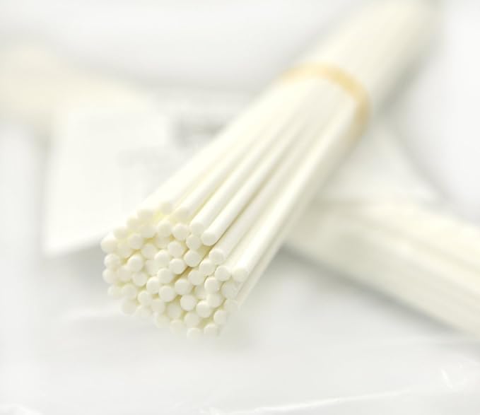 50 Pieces Fiber Reed Diffuser Replacement Refill Sticks for Aroma Fragrance (White, 8" x3mm)