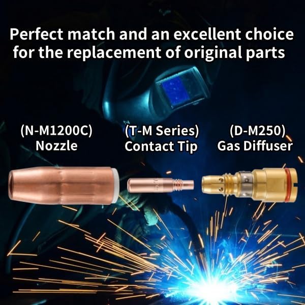 MIG Welding Nozzle N-M1200C 1/2" Orifice for Miller MDX Series Fits Miller MDX-250 MIG Gun (2-PK)