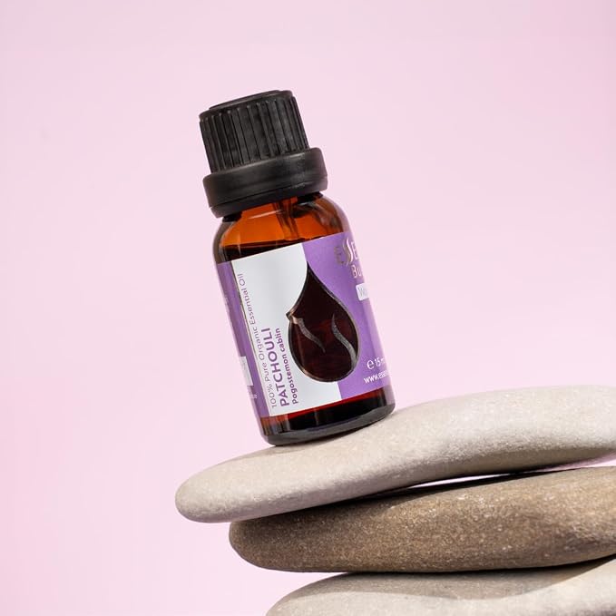 Essences Bulgaria Organic Patchouli Essential Oil 0.51 Fl Oz 15ml Pogostemon cablin - 100% Pure Natural Undiluted Therapeutic Grade for Aromatherapy Diffuser Sauna, DIY Perfume, Soap and Candle Making