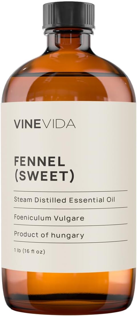 VINEVIDA [16oz] Fennel Essential Oil - Undiluted Bulk Essential Oil for Soap Making and Candle Making